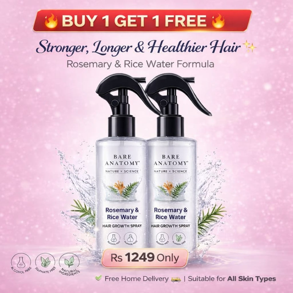 Buy 1 Get 1 Free Rosemary & Rice Water Hair Growth Spray – 200ml