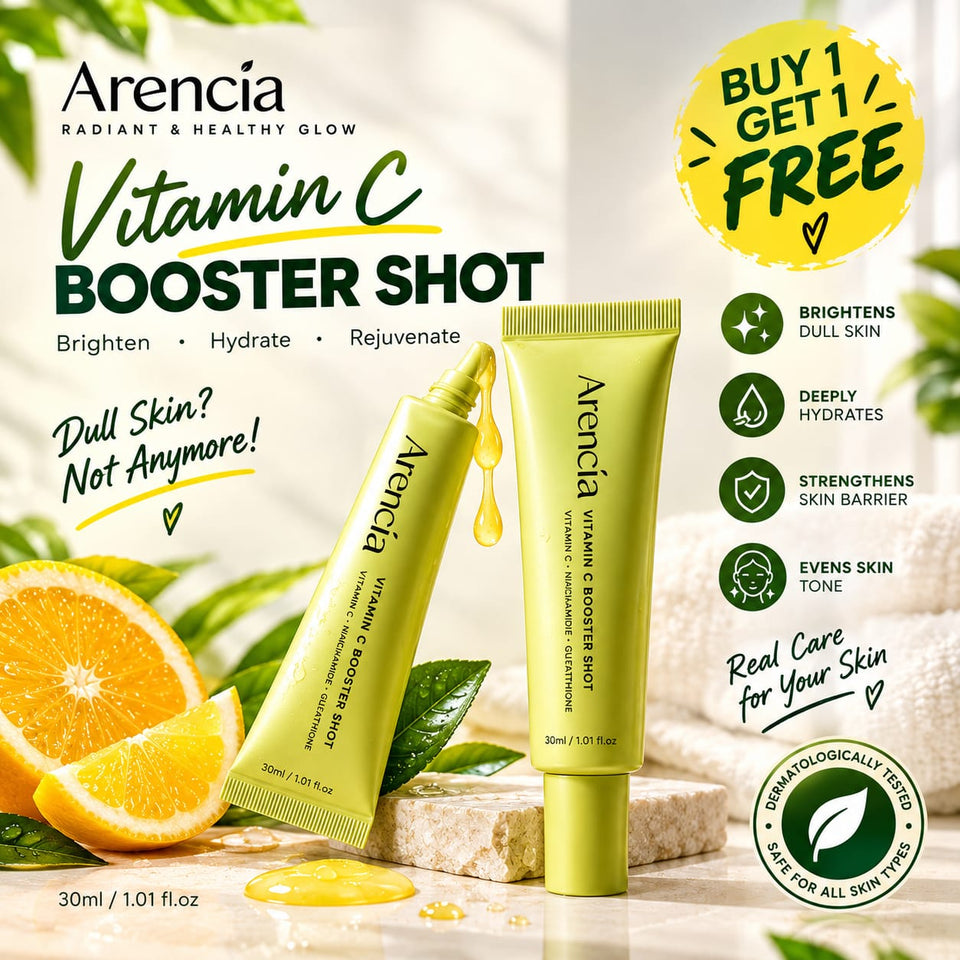 Buy 1 Get 1 Free Arencia Vitamin C Booster Shot 30ml – Brightening Facial Serum & Skin Tone Corrector