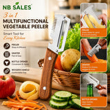 BUY 1 GET 1 FREE, 3 In 1 Peeler Knife Stainless Steel -  3-Stage Kitchen Knife Sharpener