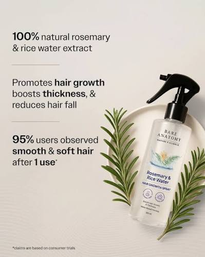 Buy 1 Get 1 Free Rosemary & Rice Water Hair Growth Spray – 200ml