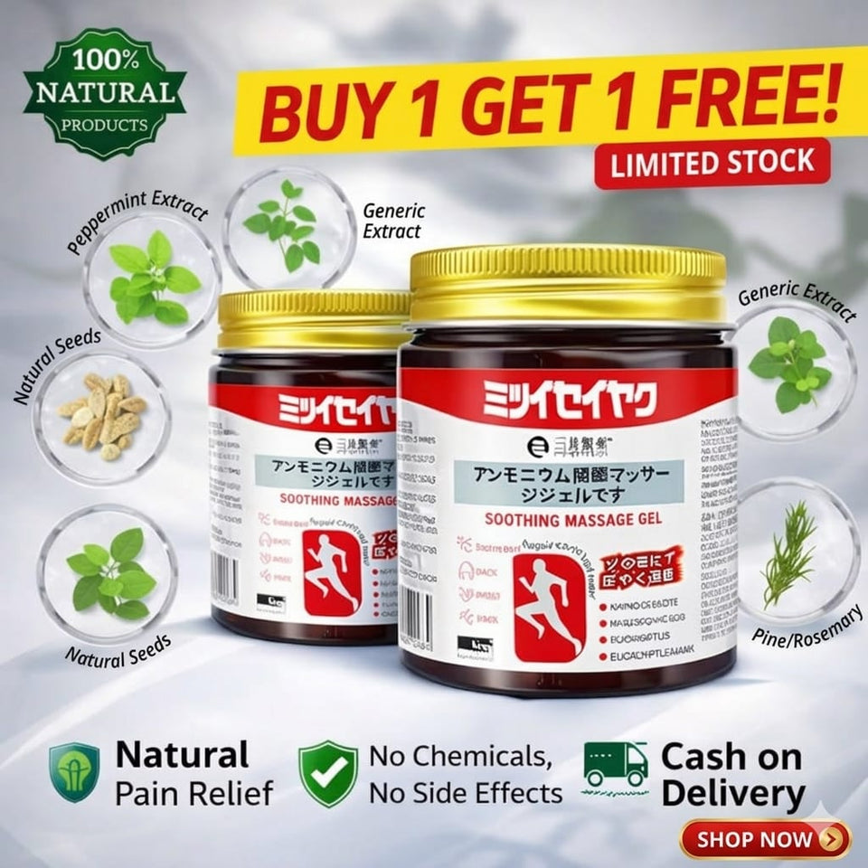 Buy 1 Get 1 Free, Japanese Instant Pain Relief Soothing Massage Gel – Fast-Absorbing Herbal Formula for Muscle, Joint & Body Pain