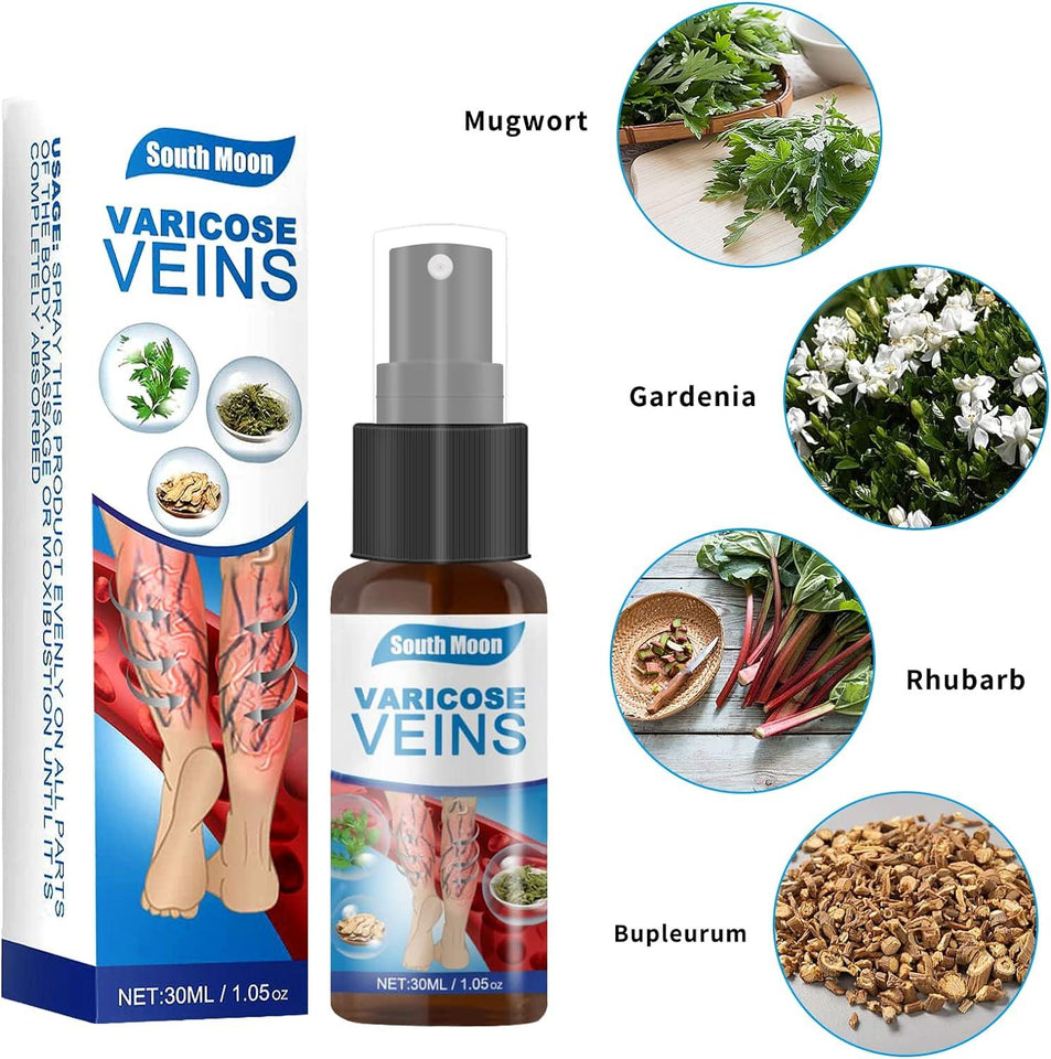 Varicose Veins Treatment Spray – Advanced Formula for Spider Veins, Leg Pain & Swelling Relief ~ 30ml