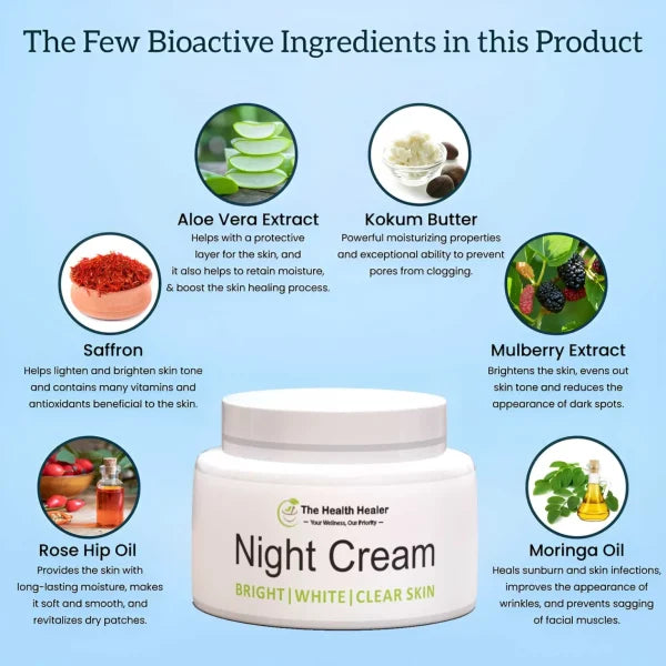 NIGHT CREAM FOR BRIGHT, WHITE AND CLEAR SKIN